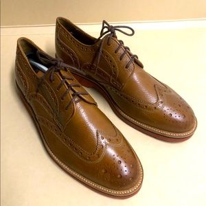 14th & UNION Wingtip Brogue OXFORDS TAN LEATHER US mens 9.5 (58665)